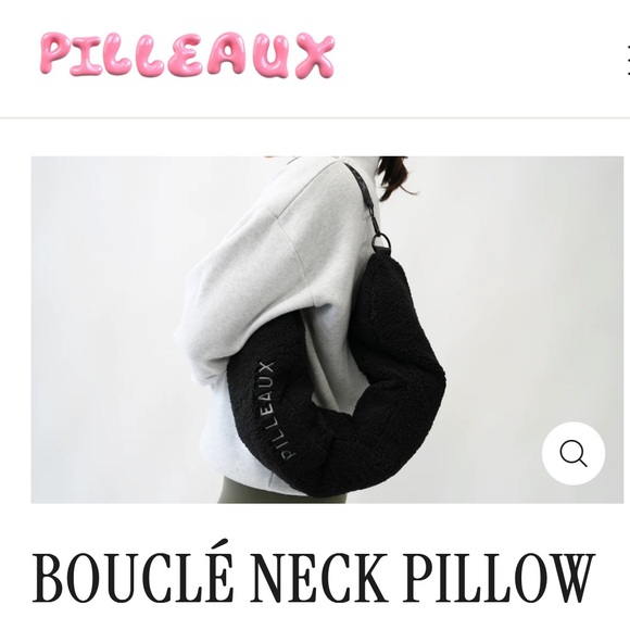 Pilleaux Handbags - PILLEAUX Bouclé Neck Pillow, Black Travel Bag Luggage Duffle Suitcase Storage